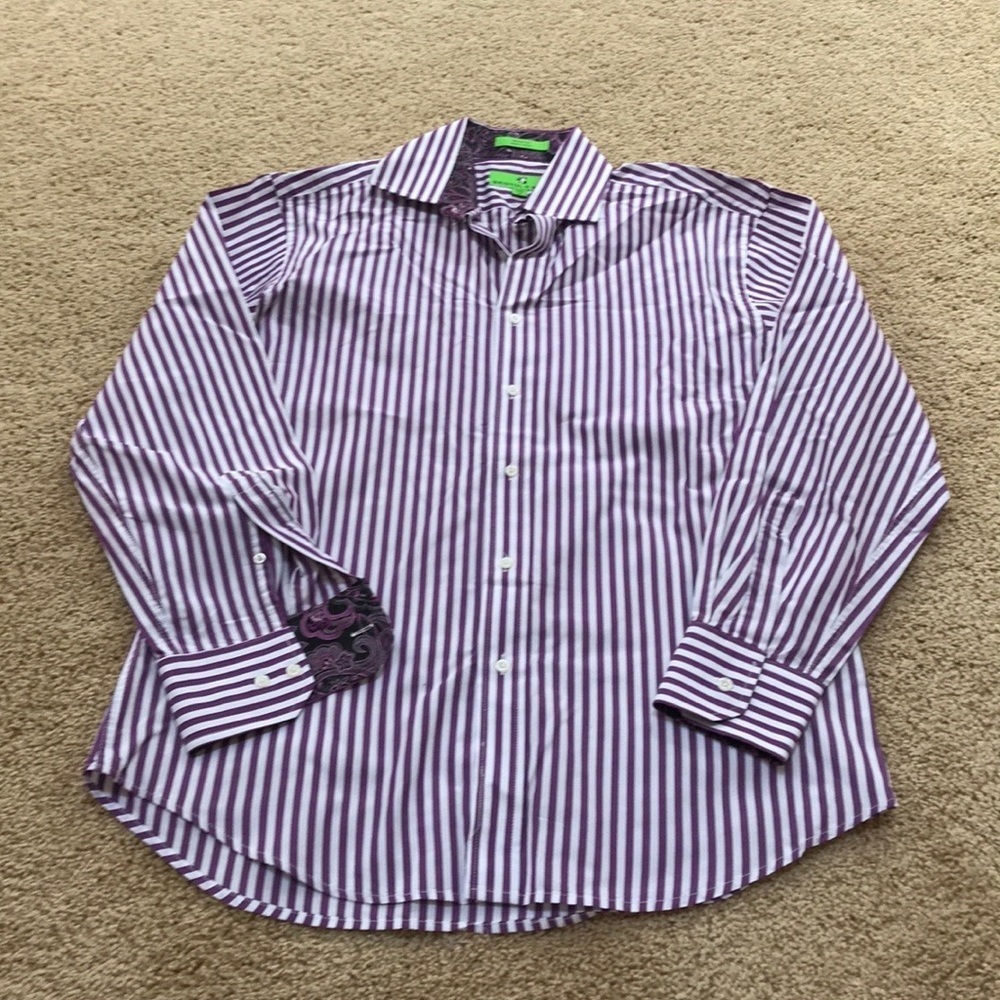 Bristol & Bull medium striped men’s cotton shirt.